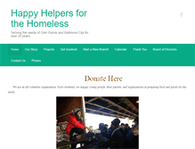 Tablet Screenshot of happyhelpersforthehomeless.com